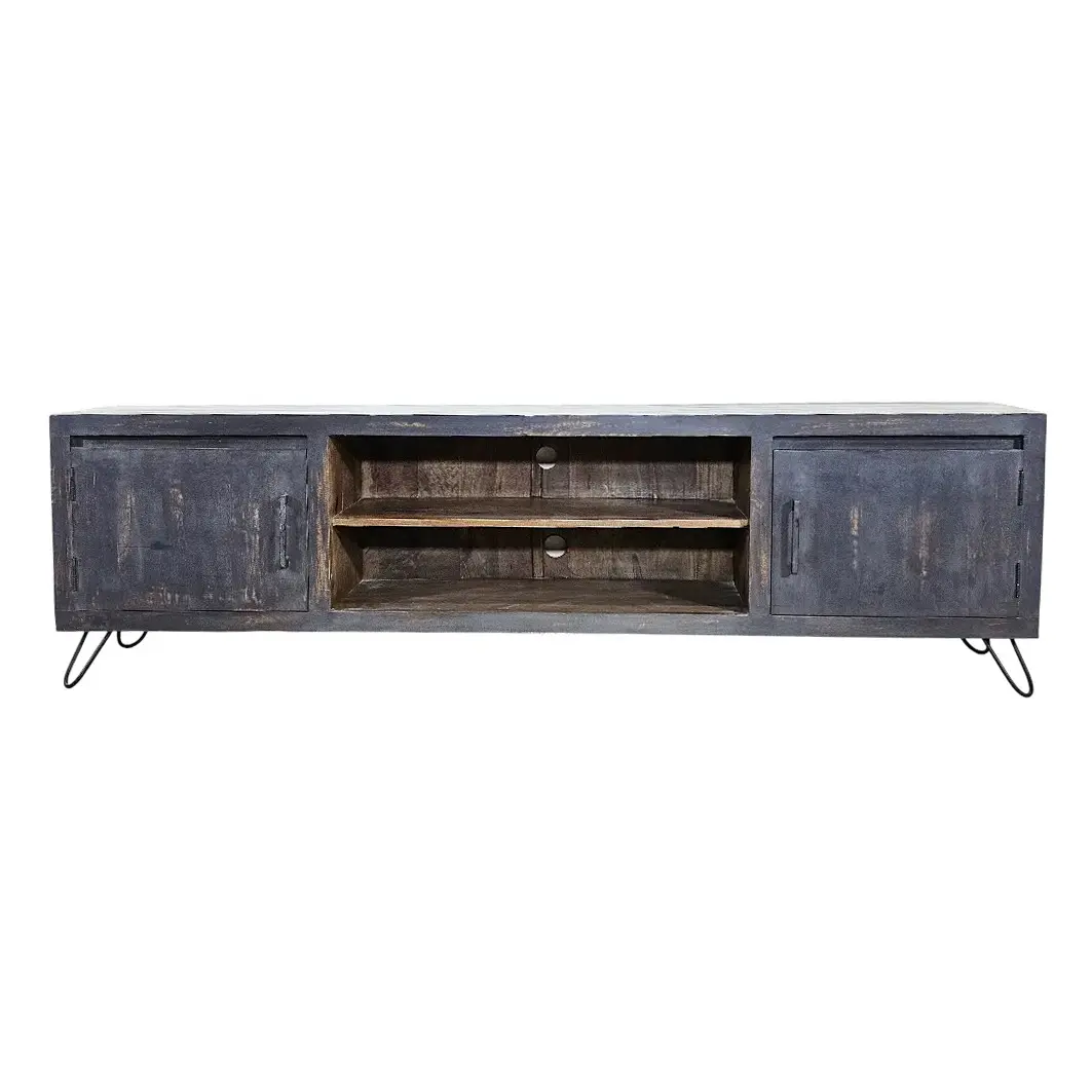 Indigo Aura Artisan Media Stand (Mueble de Madera Maciza)