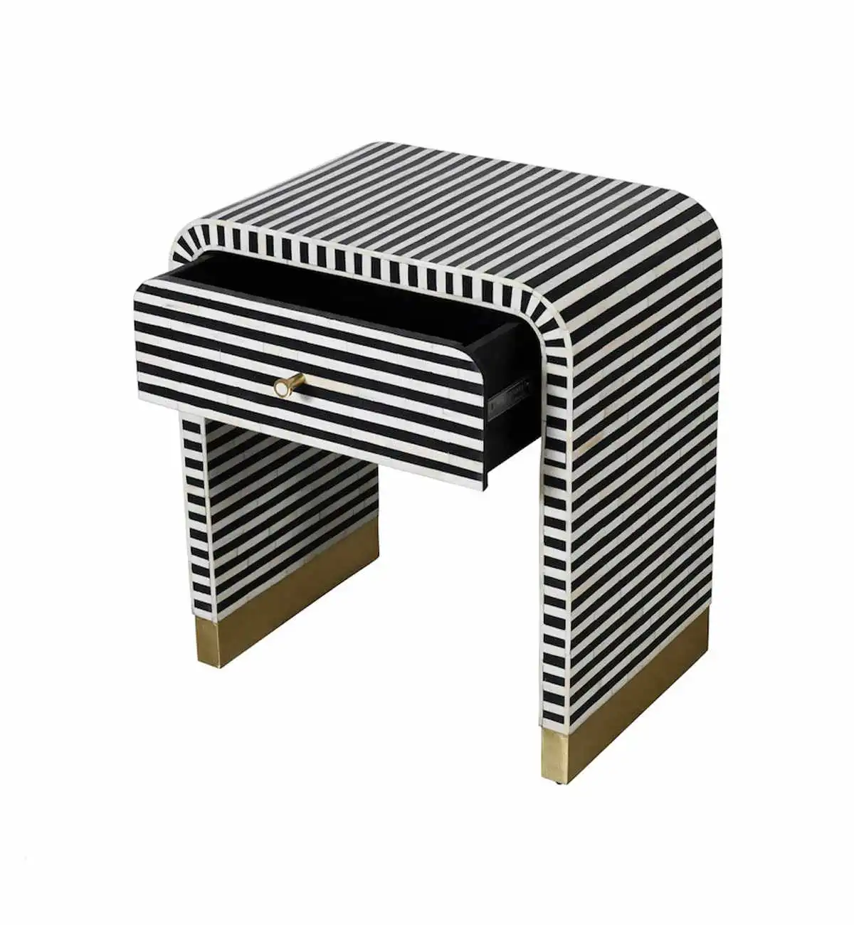 Striped Bedside Drawer | طاولة جانبية مخططة