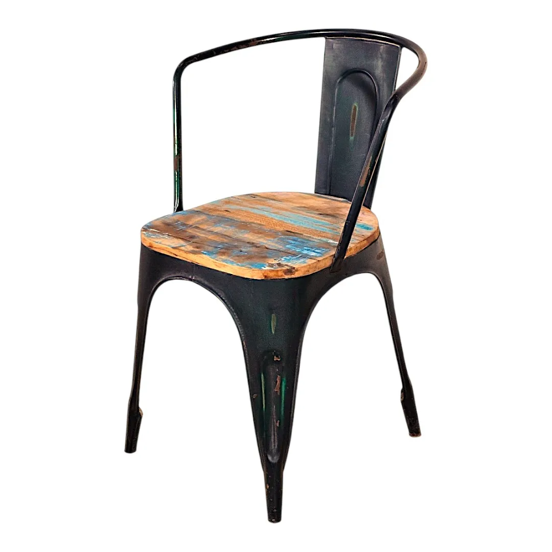 The District Reclaimed Wood and Metal Armchair