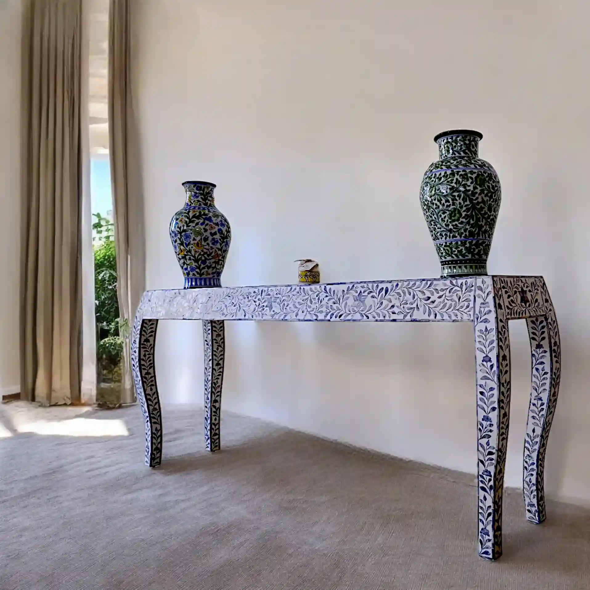 Bone inlay console