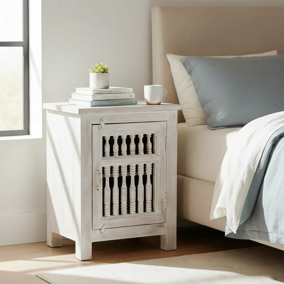 The Driftwood Spindle Nightstand