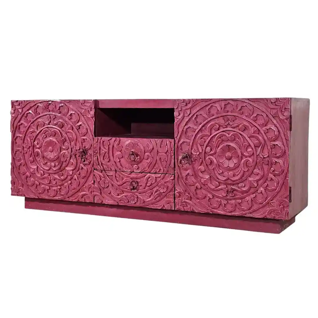 Carved Mandala Media Console | Console de l'Artiste
