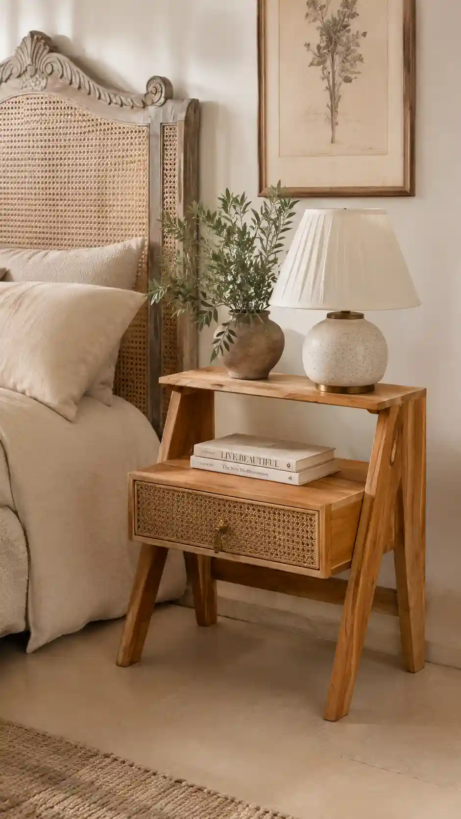 The Biarritz Tiered Cane Bedside