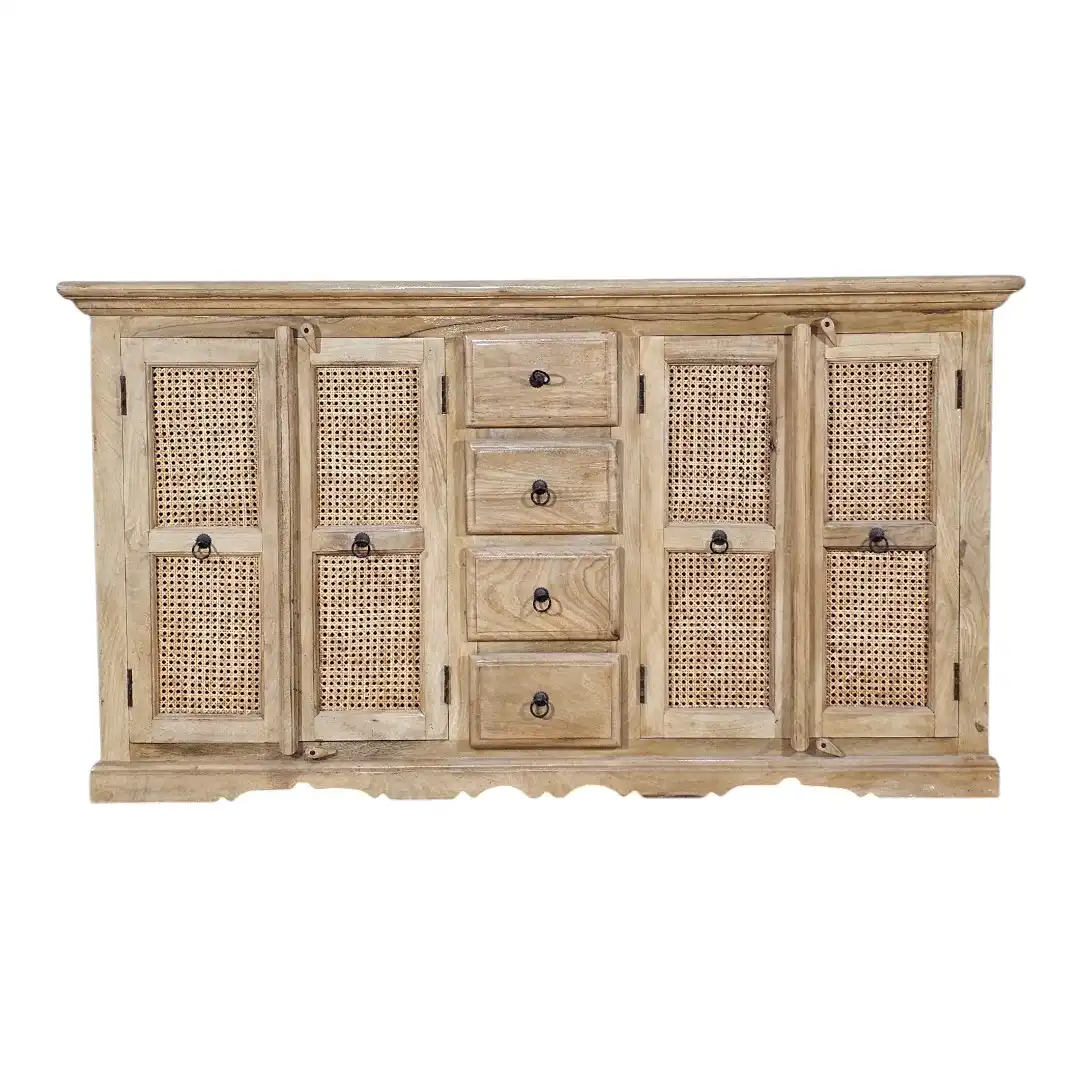 The Biarritz Raw Mango & Hand-Cane Sideboard
