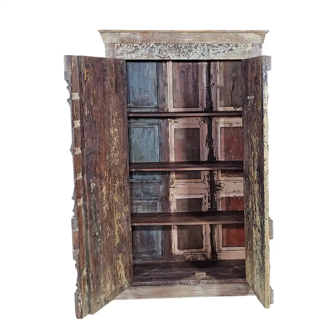 The Madurai Floral Relief Reclaimed Armoire