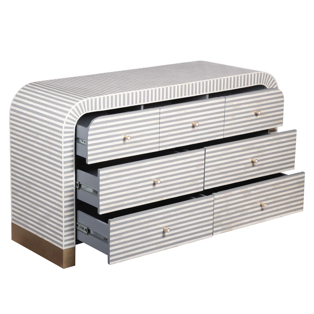Coastal Stripe 7-Drawer Dresser