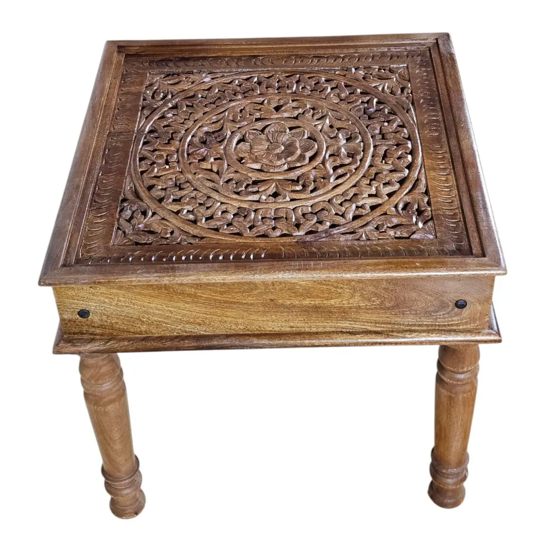 The Mughal Mandala Glass Top Coffee Table