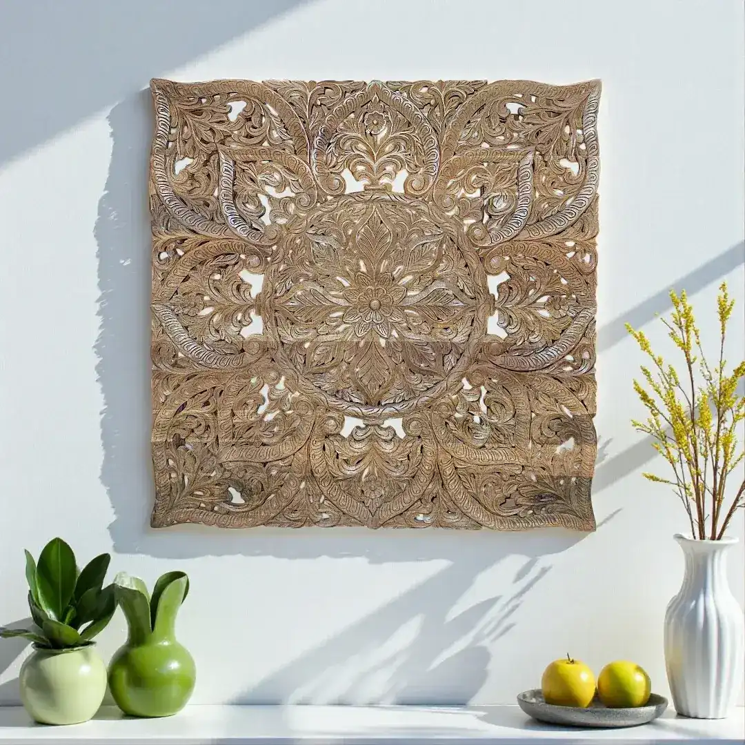 The Verdant Mandala Carved Panel