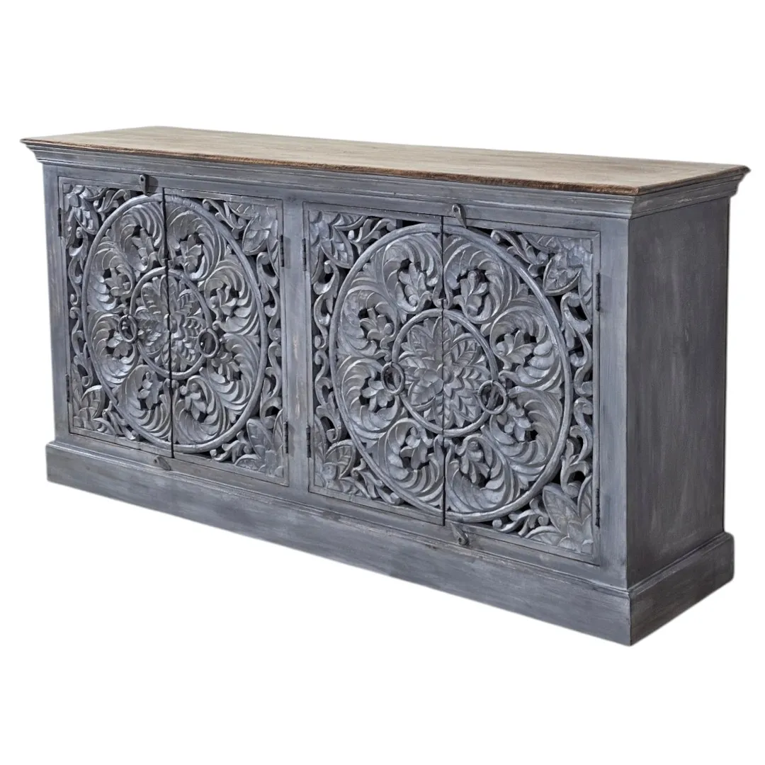 The Meera  Carved Sideboard