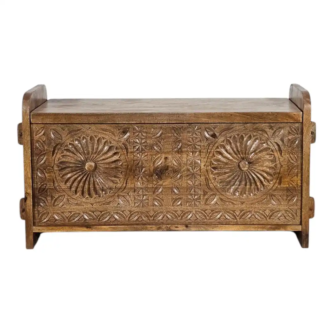The Mehrab Sunburst Imperial Mango Wood Dowry Trunk