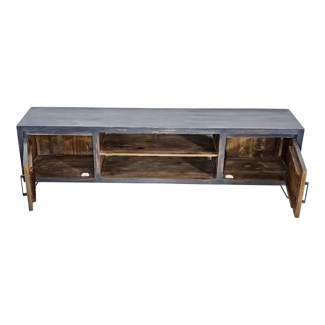 Indigo Aura Artisan Media Stand (Mueble de Madera Maciza)