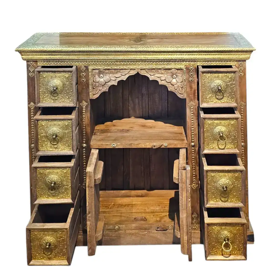 The Jodhpur Heritage Brass-Clad Credenza