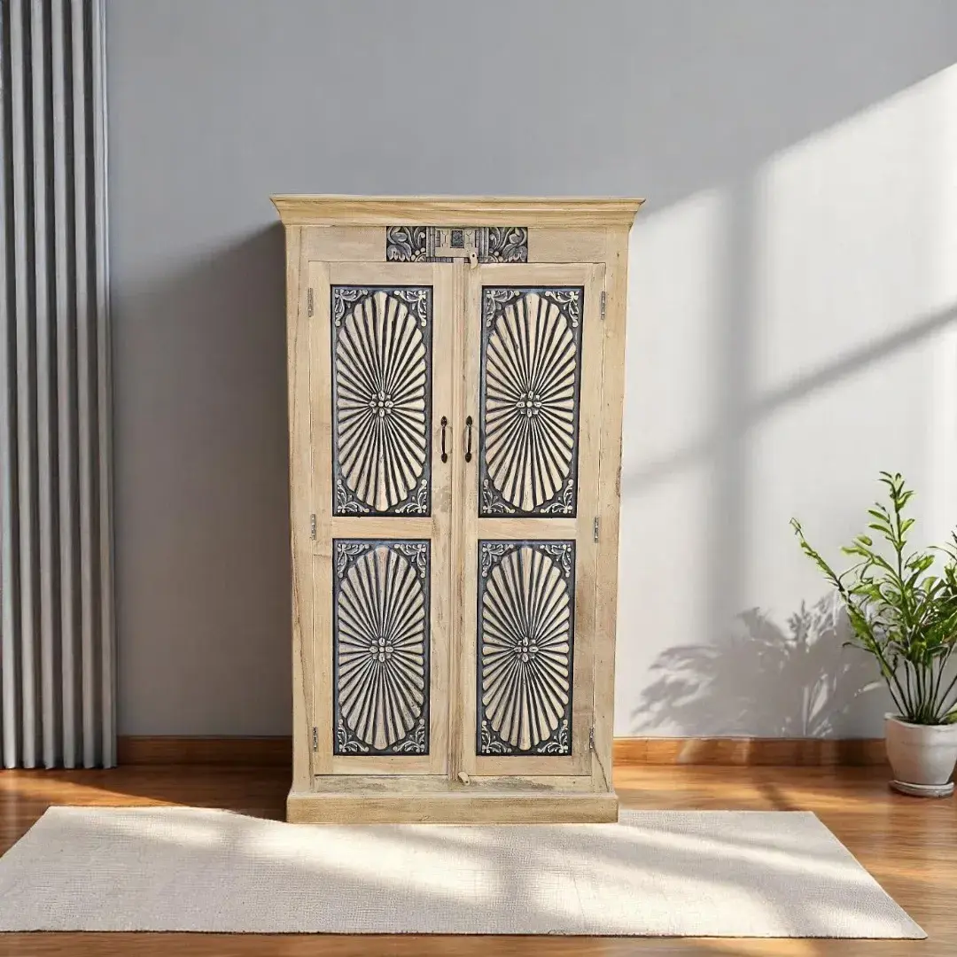 The Aura Carved Armoire / Cabinet