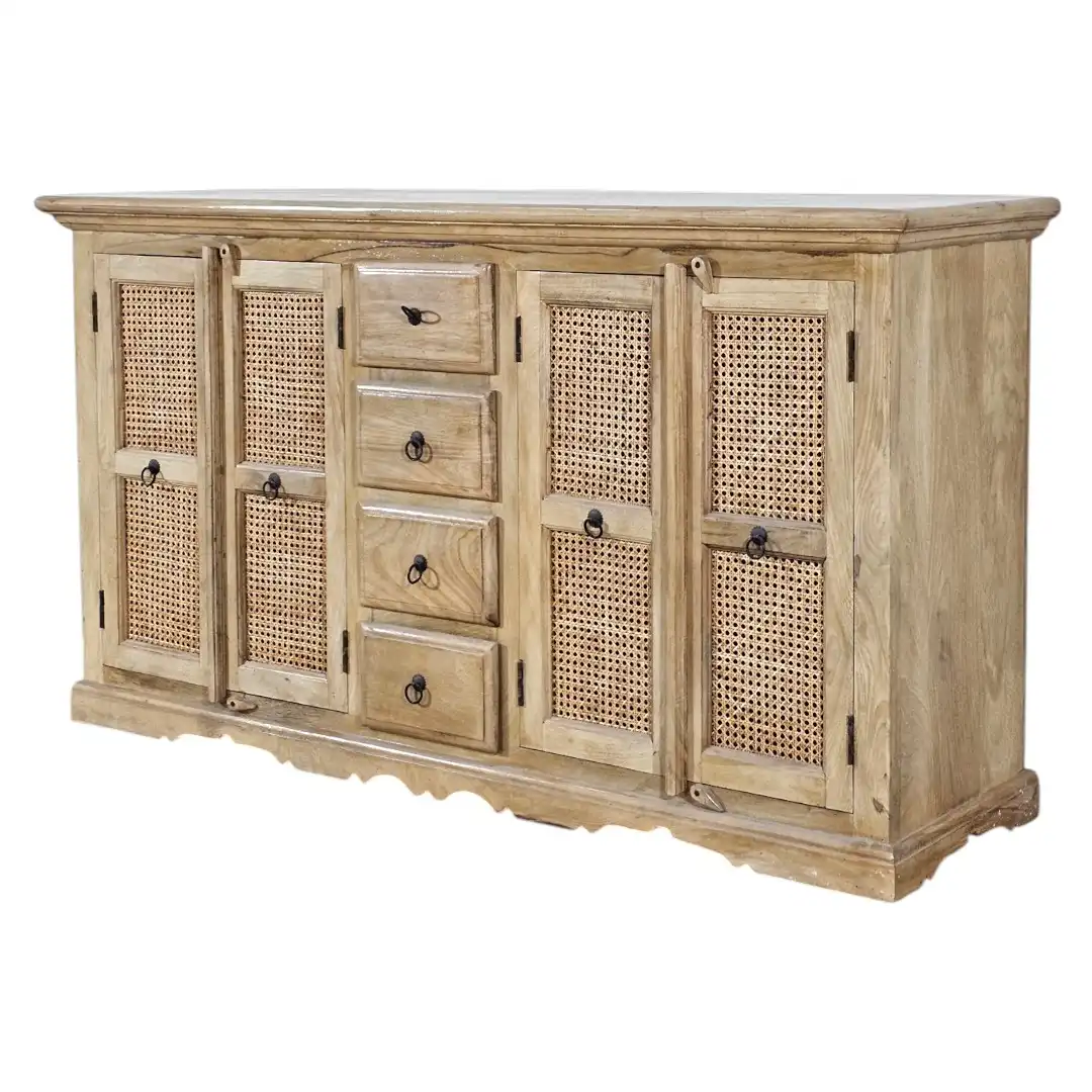 The Biarritz Raw Mango & Hand-Cane Sideboard