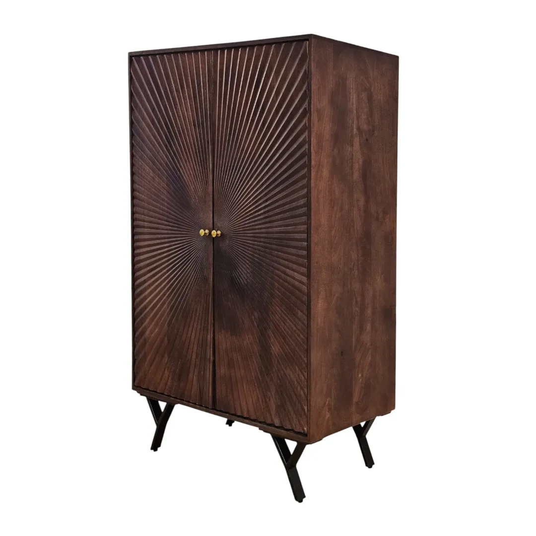 Sunbeam Carved Wood Cabinet