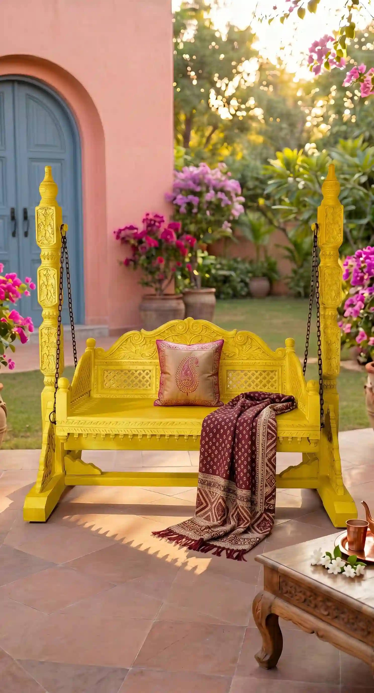 Serenity Carved Swing Bench