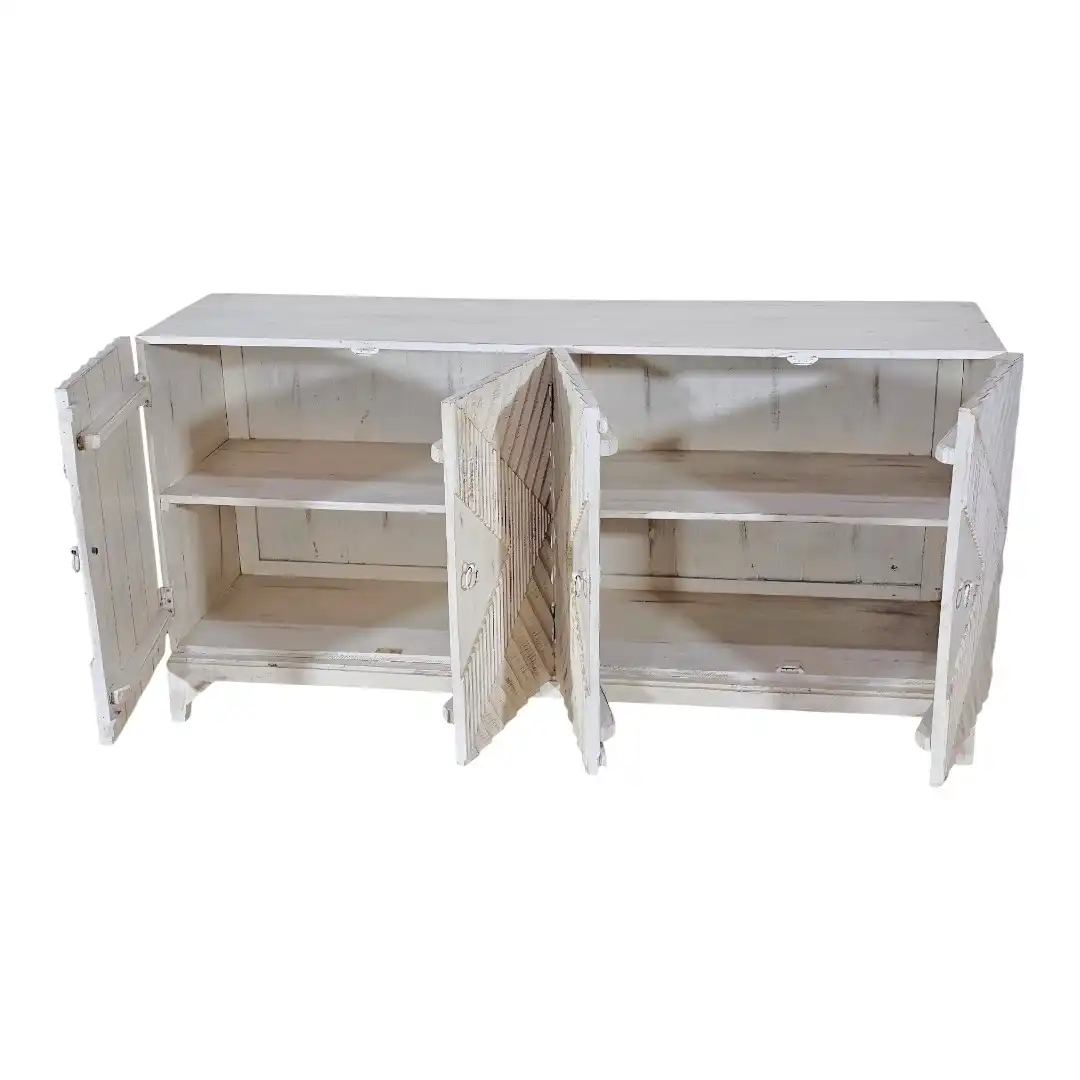 The Fortress Chevron Brutalist Sideboard