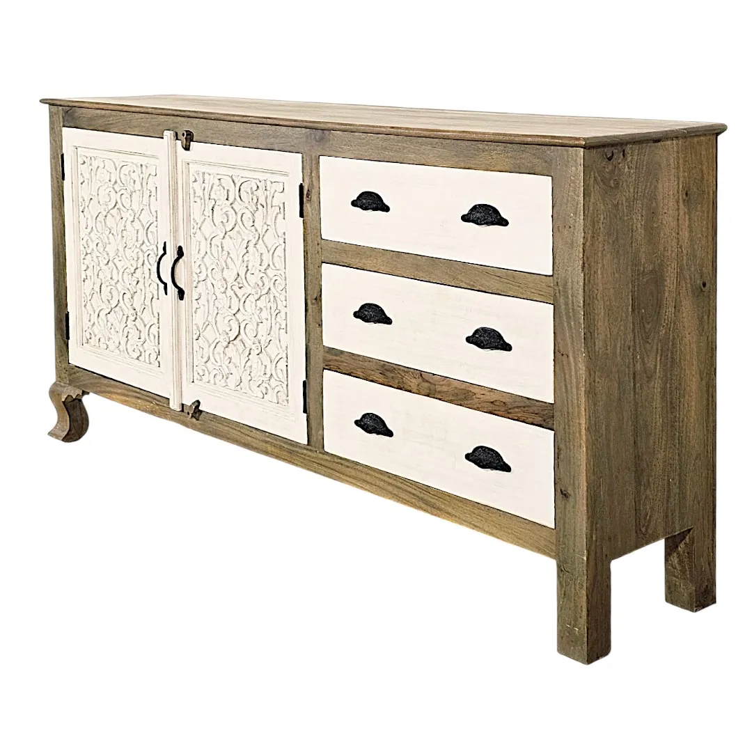 The Palace Hand-Carved Mango Wood Credenza