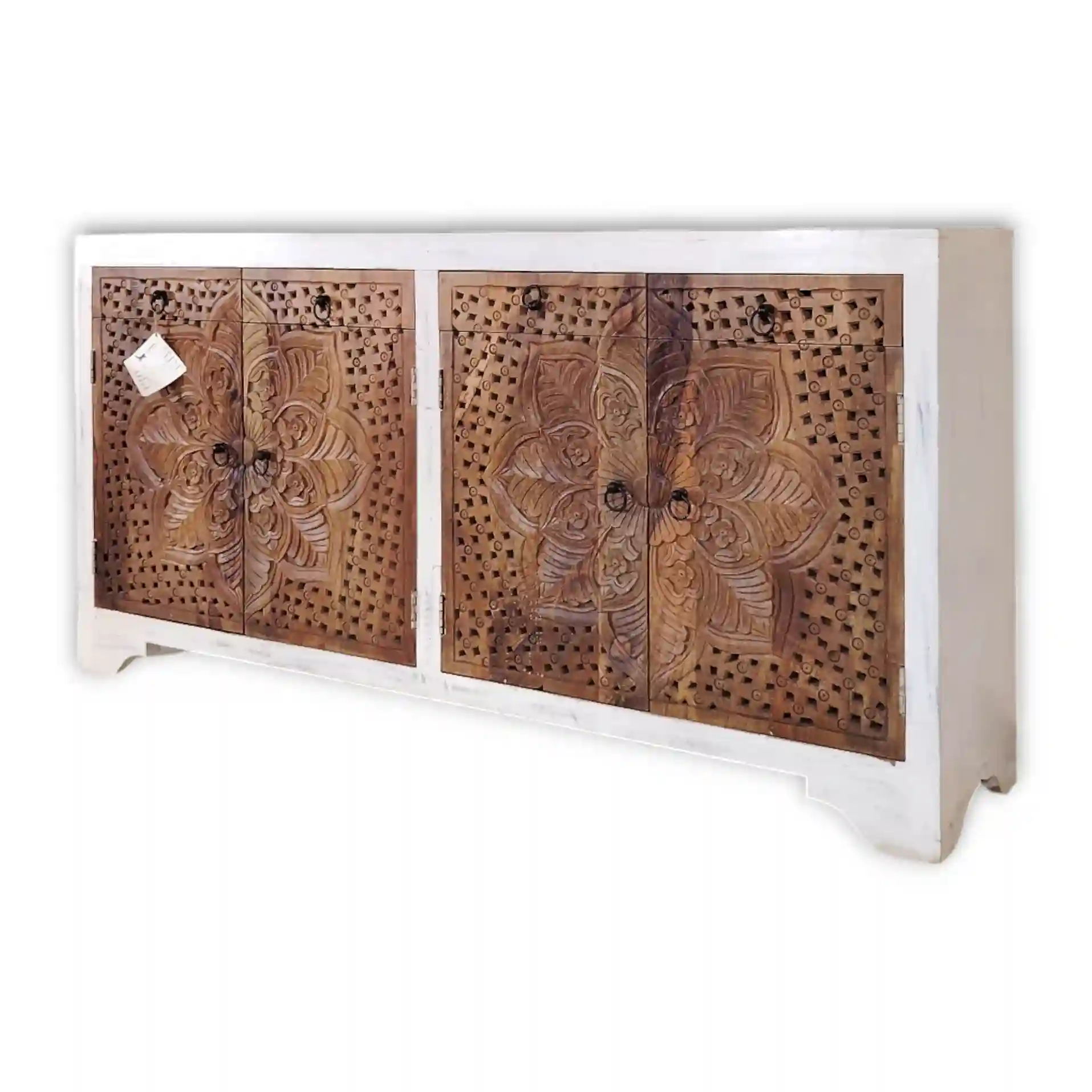 Floral Carved Wood Sideboard