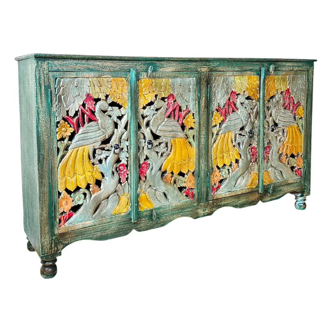 Peacock Garden Carved Buffet