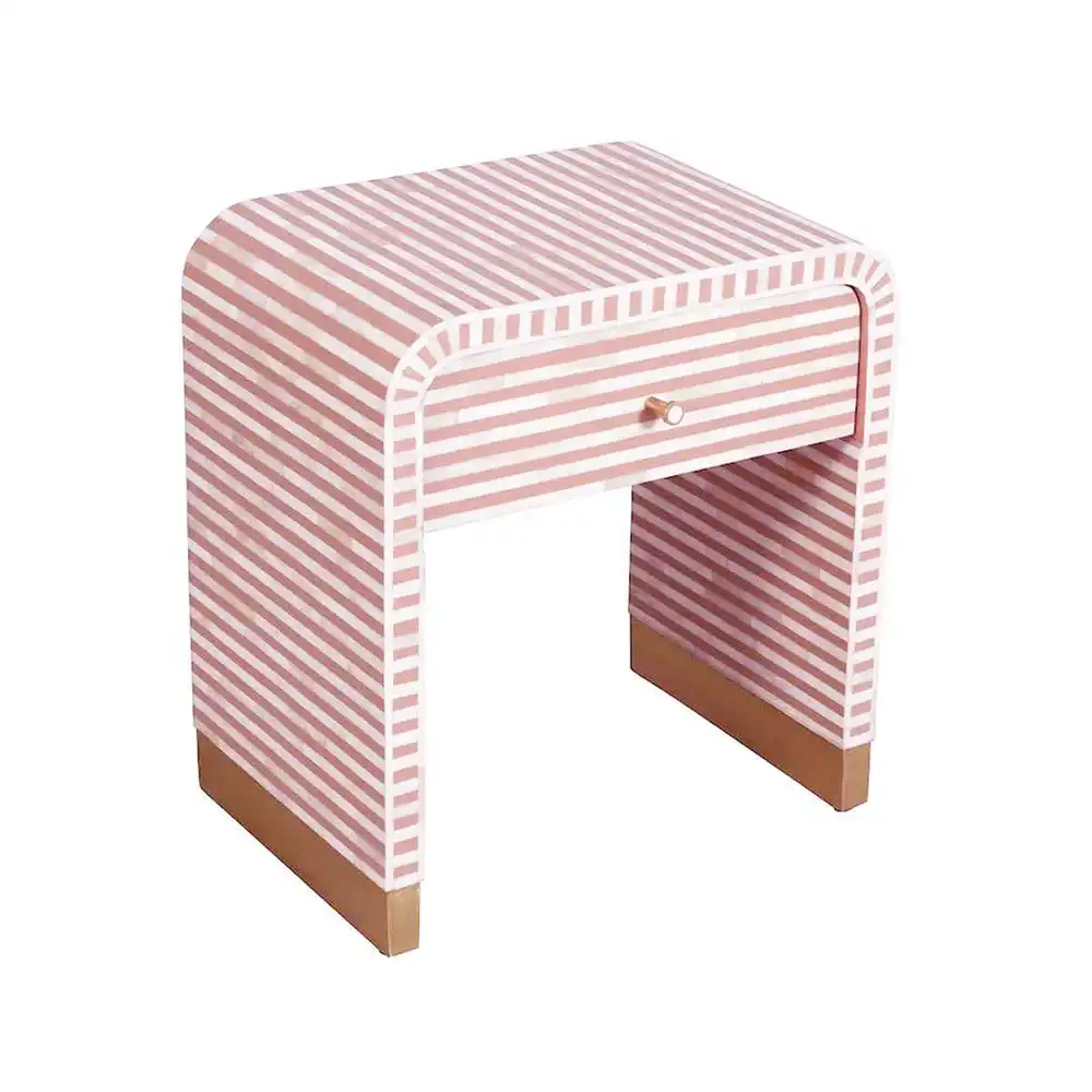 Striped Bedside Drawer | طاولة جانبية مخططة