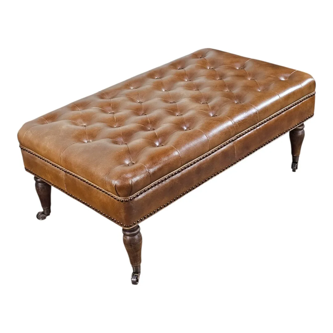 The Topkapi Imperial Tufted Leather Ottoman