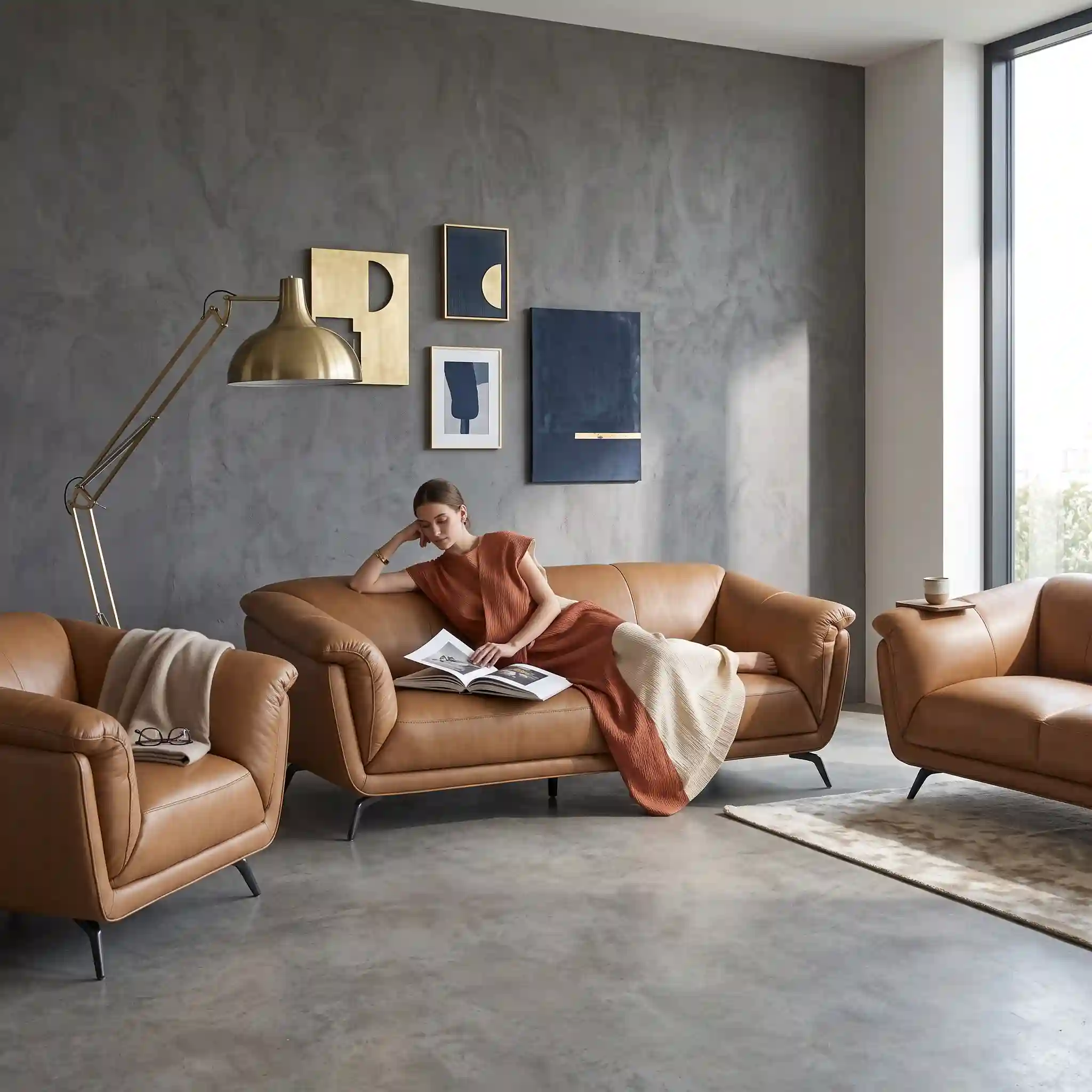 Val D'Orsa Royal Horizon Leather Living Suite.