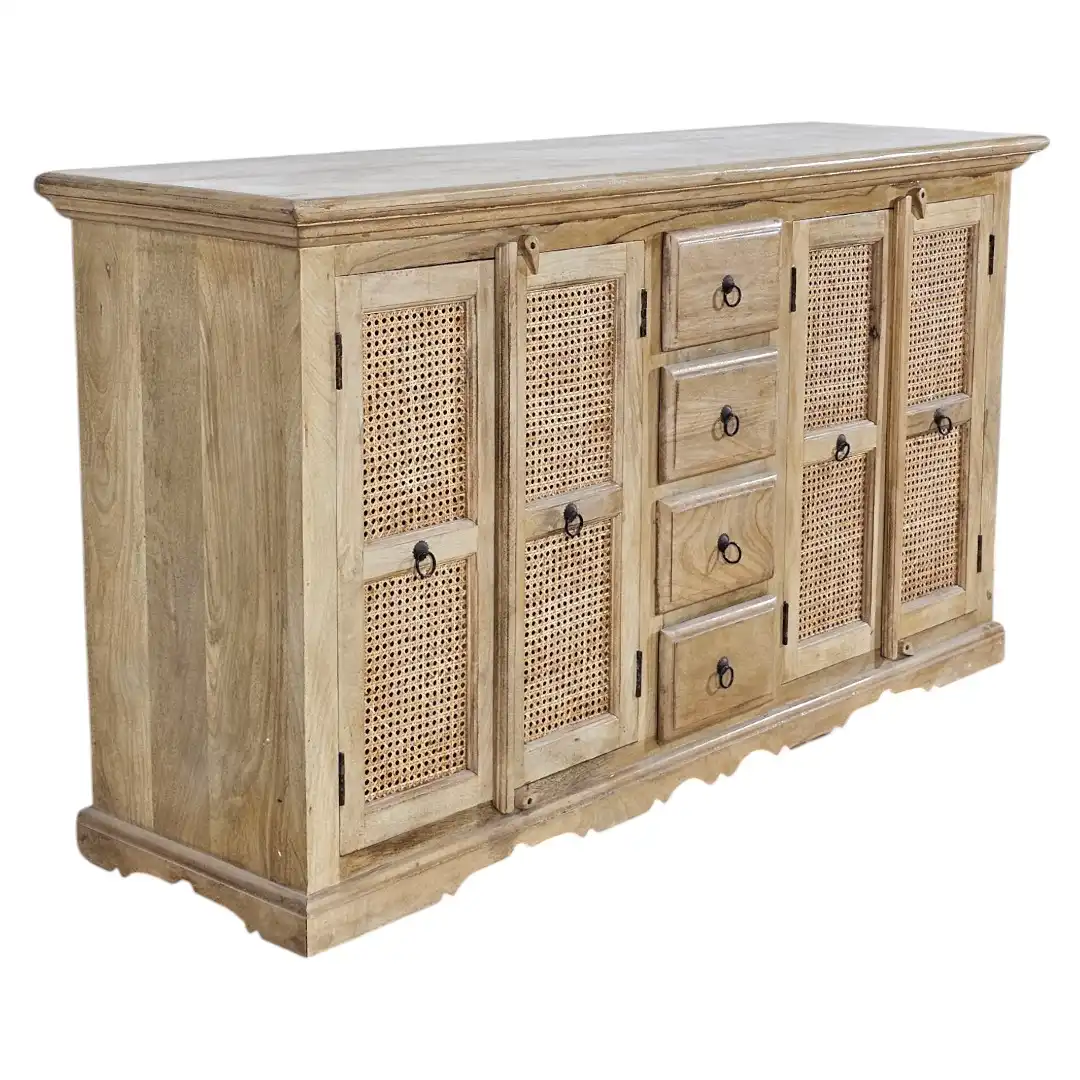 The Biarritz Raw Mango & Hand-Cane Sideboard