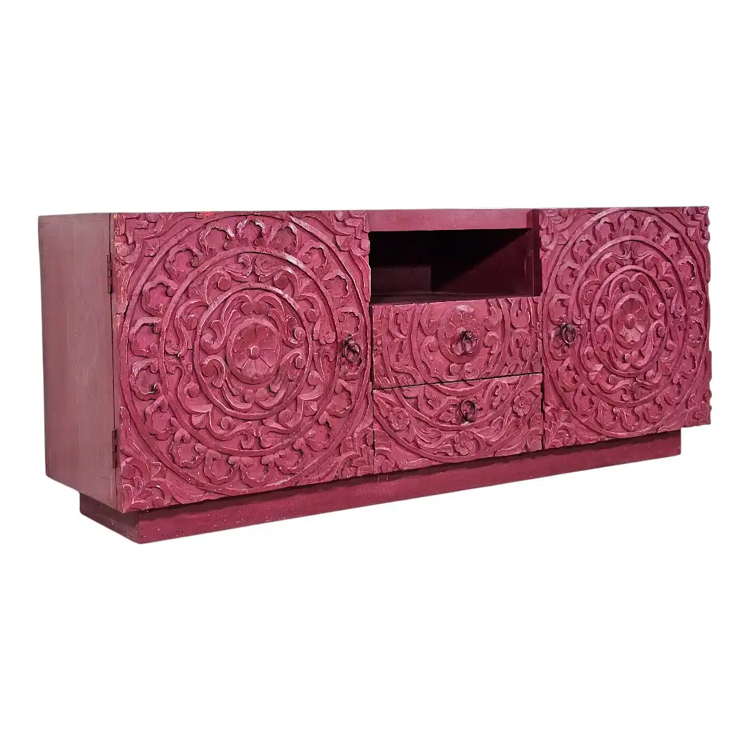 Carved Mandala Media Console | Console de l'Artiste