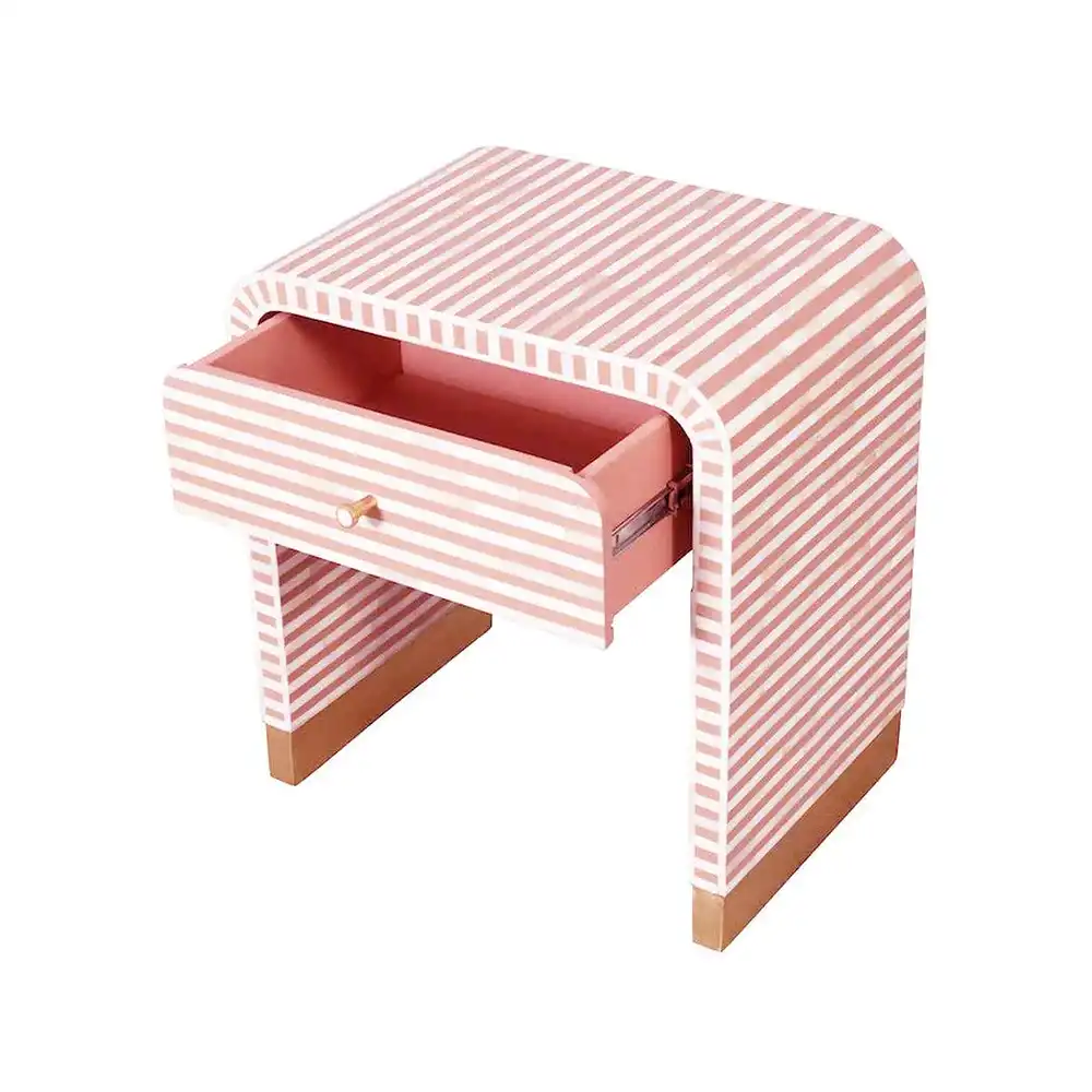 Striped Bedside Drawer | طاولة جانبية مخططة