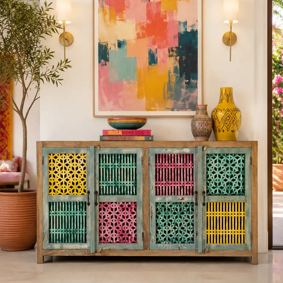 The Deconstructed Salvage Latticework Sideboard