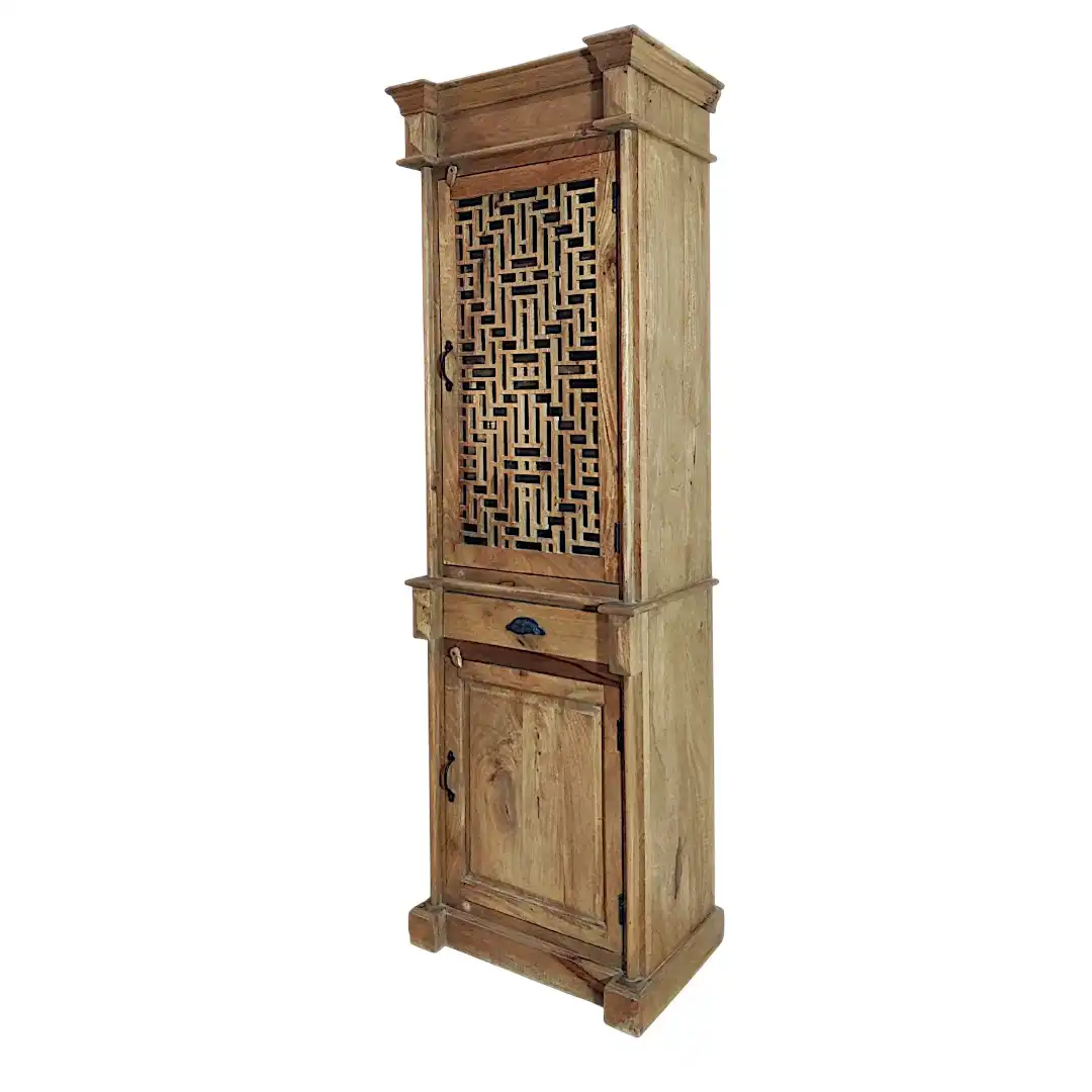 The Manor House Glass & Carved Mango Wood Cabinet