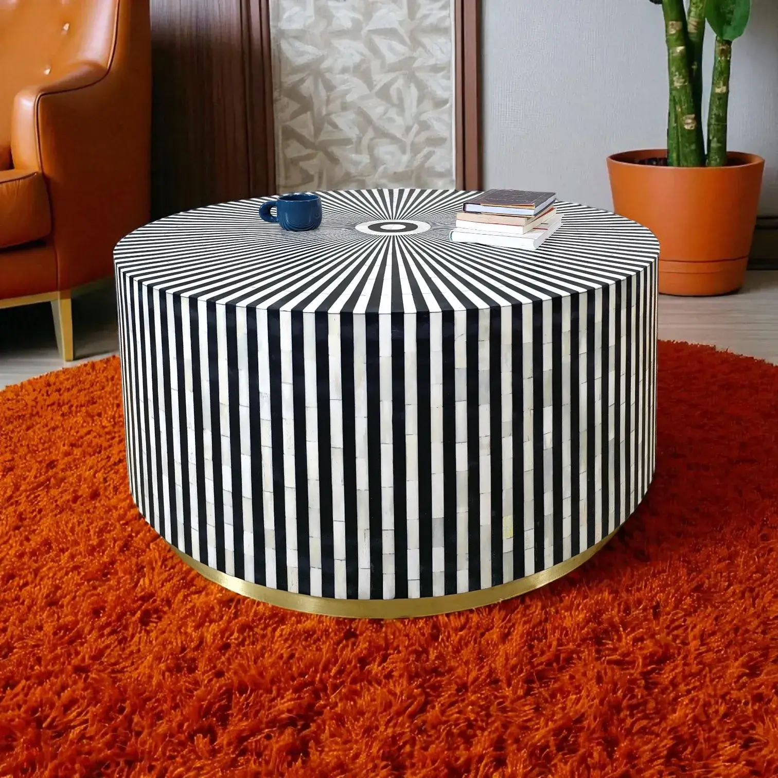 Zenith Noir Bone Inlay Coffee Table