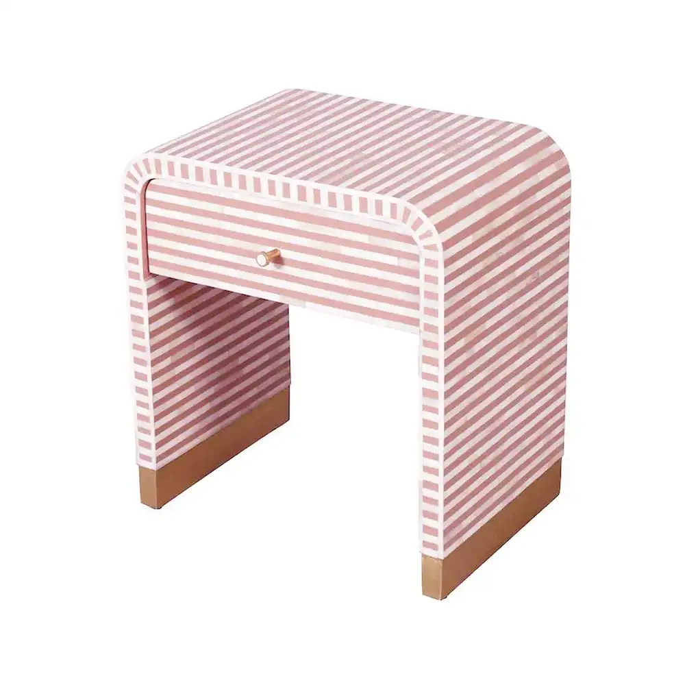 Striped Bedside Drawer | طاولة جانبية مخططة