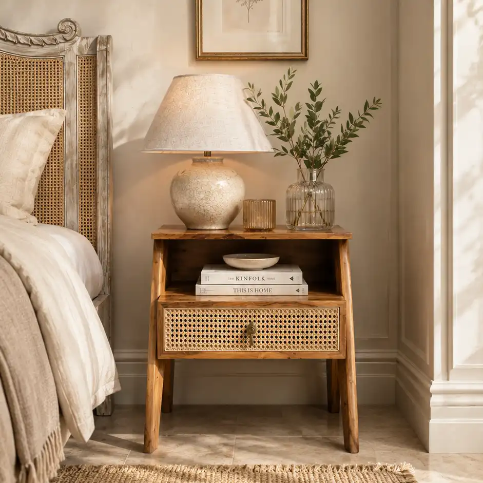 The Biarritz Tiered Cane Bedside
