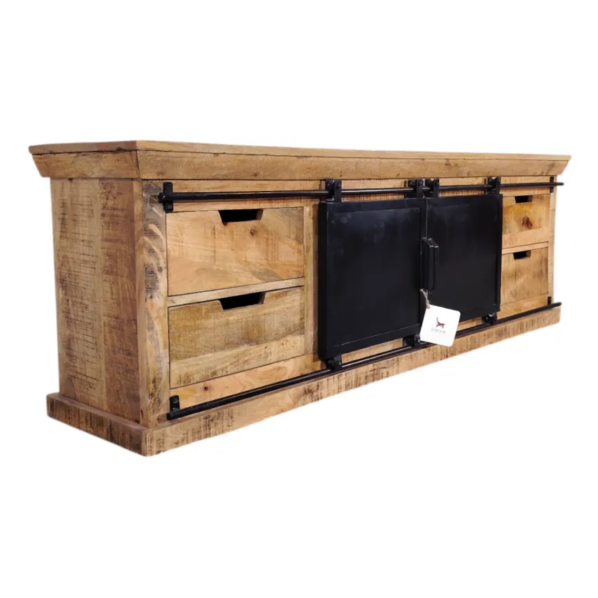 Rustic Industrial Media Console