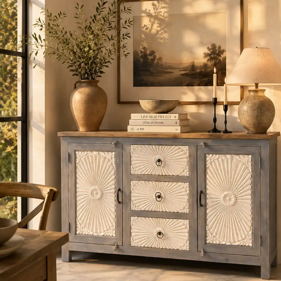 The Bahar Royal Sideboard بوفيه "بهار خراد" من خشب المانجو الصلب