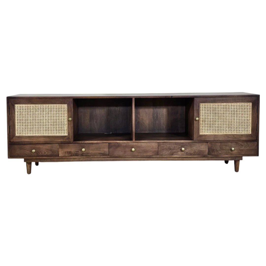 Rattan & Wood TV Unit