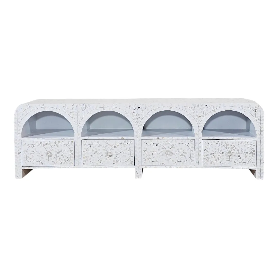 THE "SADAFA" ARCUATED PEARL TV SIDEBOARD