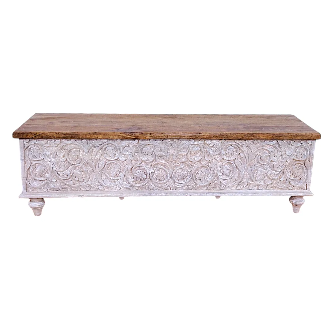 MANDALA Artisan Carved Storage Trunk