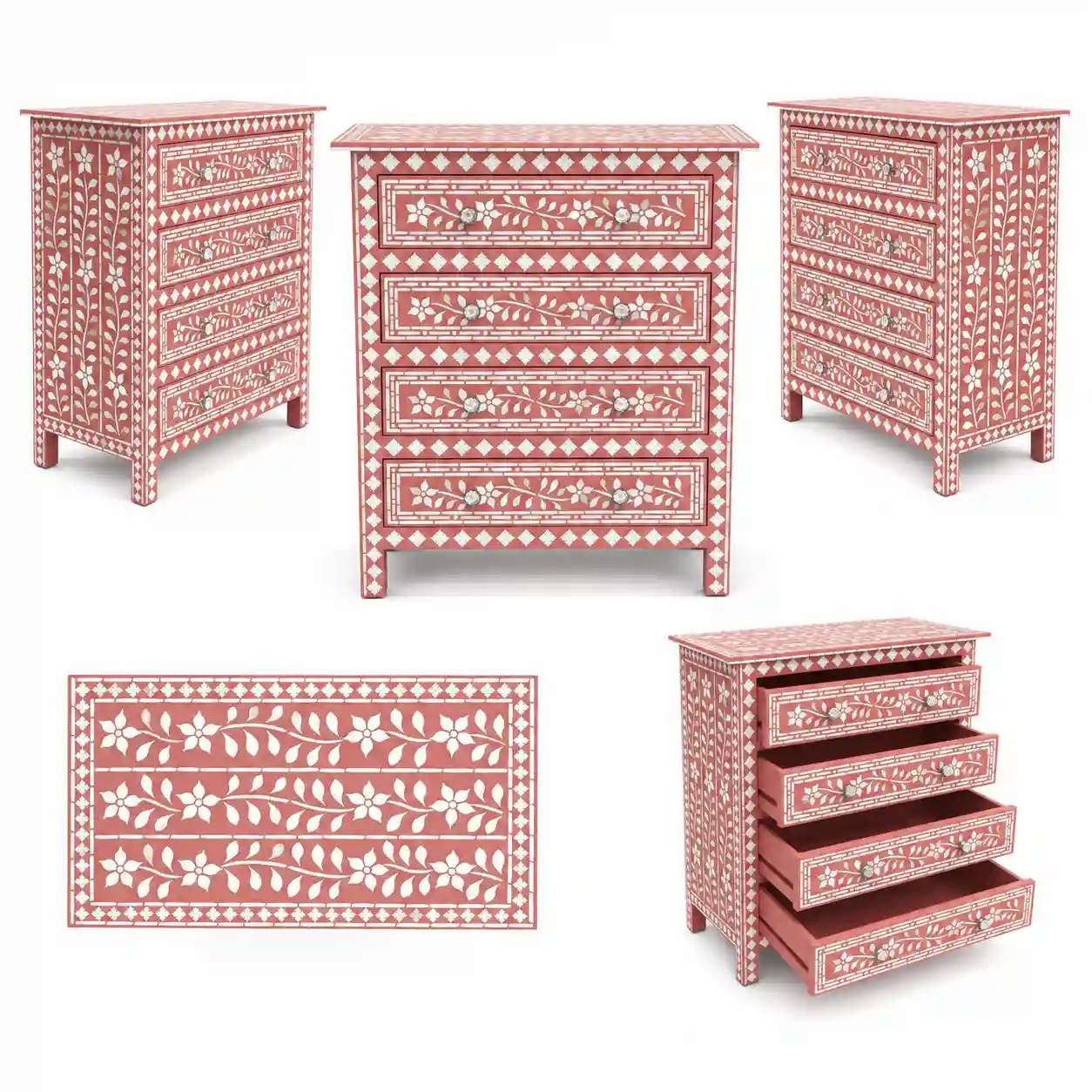 Jahan-e-Gulzar Mother of Pearl Inlay Chest of Drawers