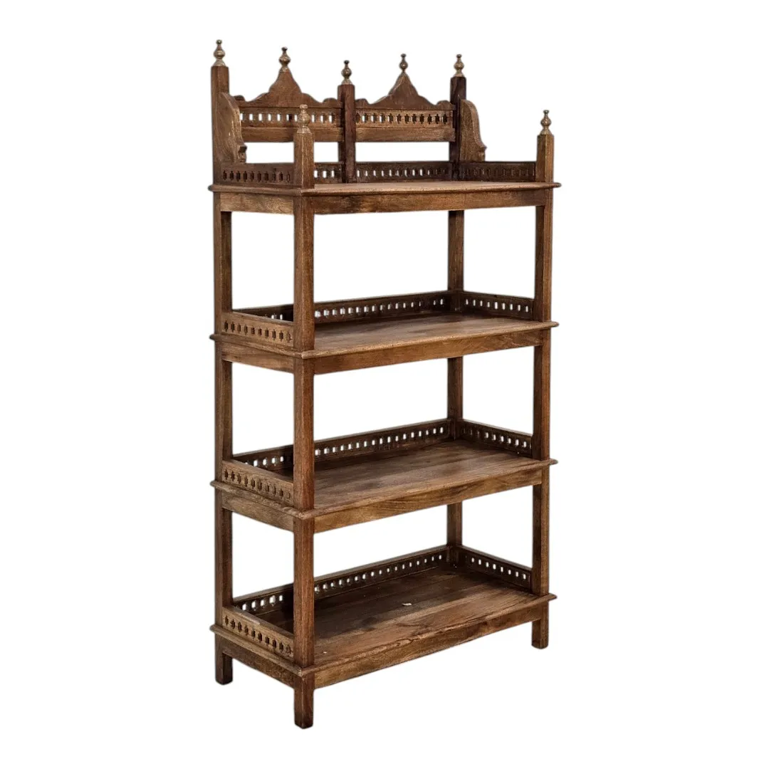 Al-Fez Hand-Carved Mango Wood Étagère