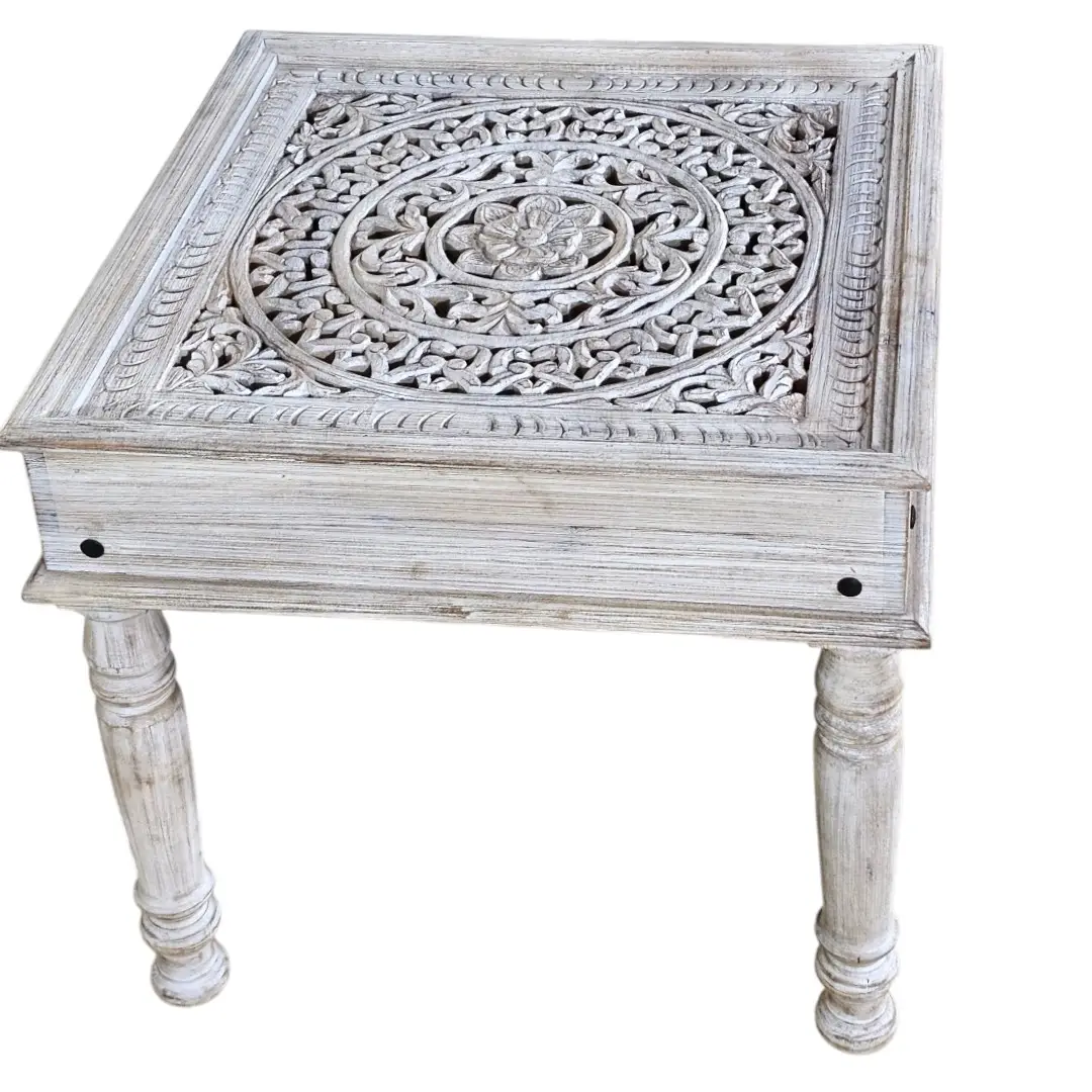 The Mughal Mandala Glass Top Coffee Table