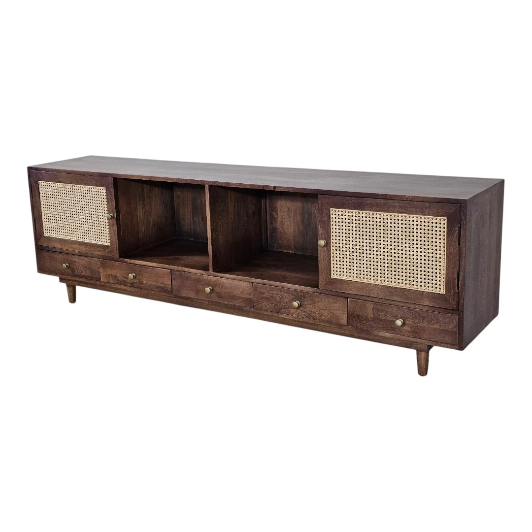 Rattan & Wood TV Unit