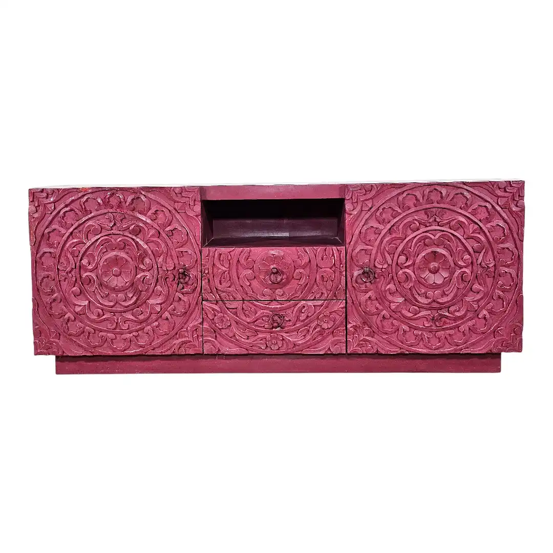 Carved Mandala Media Console | Console de l'Artiste