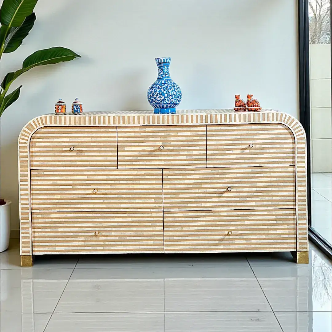 Coastal Stripe 7-Drawer Dresser