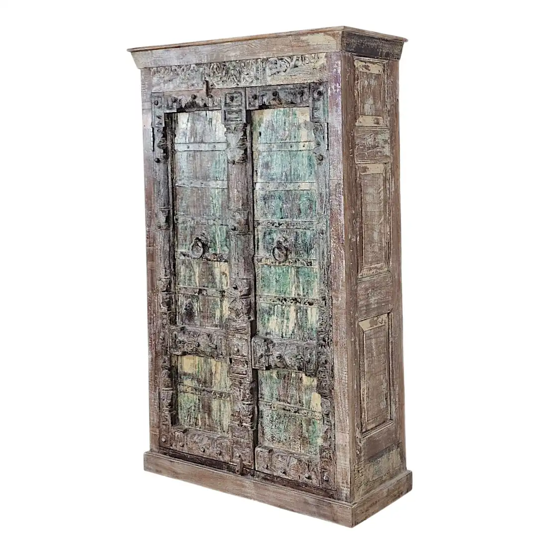 The Madurai Floral Relief Reclaimed Armoire