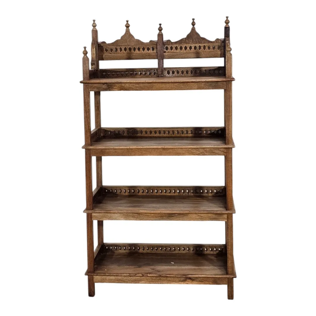 Al-Fez Hand-Carved Mango Wood Étagère