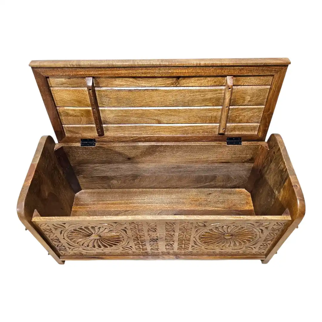 The Mehrab Sunburst Imperial Mango Wood Dowry Trunk