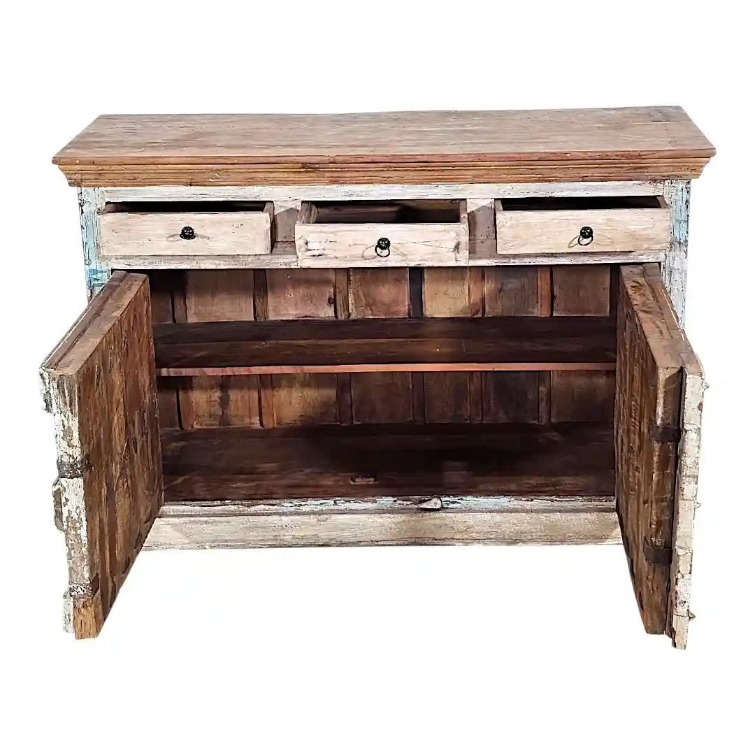 The Vintage Distressed Haveli Credenza